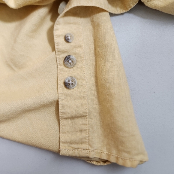 Columbia Mens Light Yellow Ramie/Cotton Short Sleeve Buttondown Shirt-Size L - Picture 8 of 8
